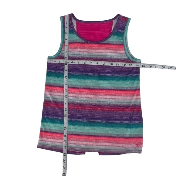 Skechers Active Pink Purple Striped Dri Fit Tank Top Size 14/16 Girl’s - Picture 4 of 5